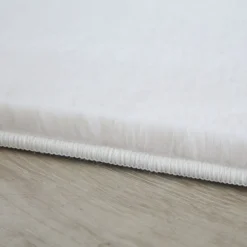 Pouffy Shaggy Tæppeløber Ensfarvet - Creme