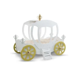 Prinsesse Carriage børneseng Hvid - med Madras 90 x 190 cm