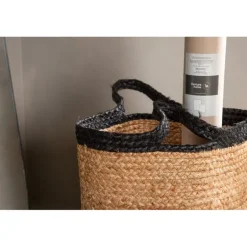 Pune Dekorationskurv - Sort og Natural
