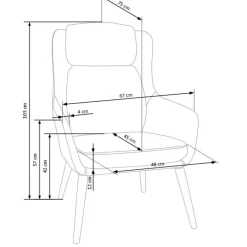 PURIO loungestol, - lyseGrå/MørkeGrå