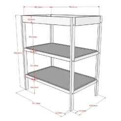 Puslebord Dino – hvid kommode med hylder