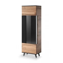 RANDOM W-1 Vitrineskab, - wotan eg/Sort