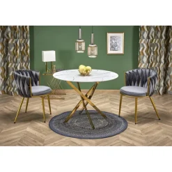 RAYMOND 2 bord, Hvid marmor / guld