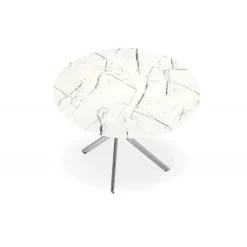 RAYMOND 2 bord, Hvid marmor / sølv