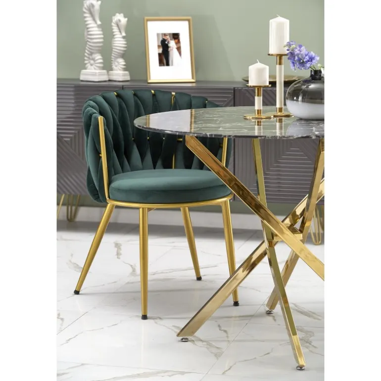 RAYMOND 2 bord, Sort marmor / guld