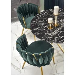 RAYMOND 2 bord, Sort marmor / guld