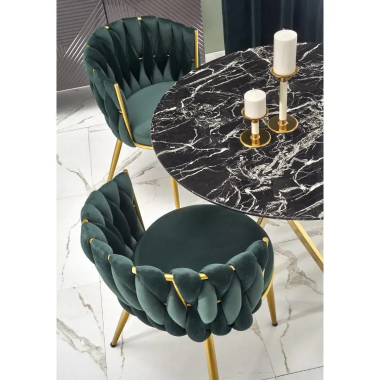 RAYMOND 2 bord, Sort marmor / guld