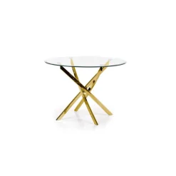 RAYMOND bord, - glas - transparent, ben - guld