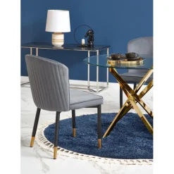 RAYMOND bord, - glas - transparent, ben - guld