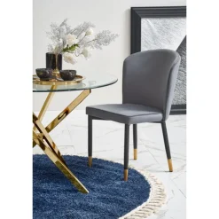 RAYMOND bord, - glas - transparent, ben - guld