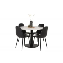 Razzia Rund Spisebordssæt - Sort og Hvid