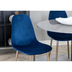 Razzia Rundt Spisebordssæt - Sort, Blå og Messing