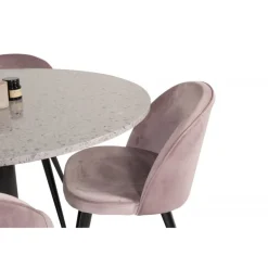 Razzia Rundt Spisebordssæt - Sort, Pink og Hvid