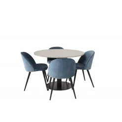 Razzia Rundt Spisebordssæt - Sort, Blå og Hvid