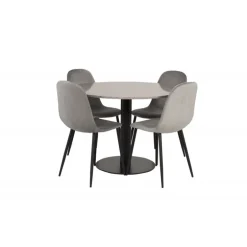 Razzia Rundt Spisebordssæt - Sort og Grå