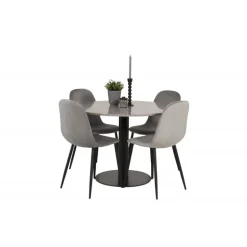 Razzia Rundt Spisebordssæt - Sort og Grå