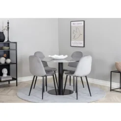 Razzia Rundt Spisebordssæt - Sort og Grå