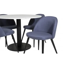 Razzia Rundt Spisebordssæt - Sort, Blå og Hvid