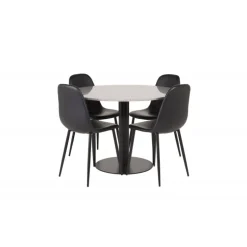 Razzia Rundt Spisebordssæt - Sort og Grå