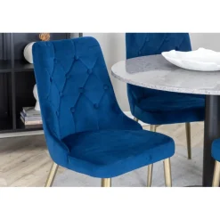 Razzia Rundt Spisebordssæt - Sort, Blå og Messing