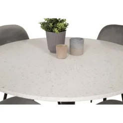 Razzia Rundt Spisebordssæt - Sort, Lysegrå og Hvid