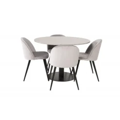 Razzia Rundt Spisebordssæt - Sort og Grå