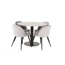 Razzia Rundt Spisebordssæt - Sort og Grå