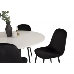 Razzia Rundt Spisebordssæt - Sort og Hvid