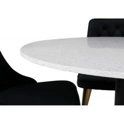 Razzia Rundt Spisebordssæt - Sort, Messing og Hvid