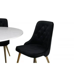 Razzia Rundt Spisebordssæt - Sort, Messing og Hvid