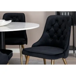 Razzia Rundt Spisebordssæt - Sort, Messing og Hvid