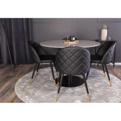 Razzia Rundt Spisebordssæt - Sort og Grå