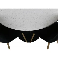 Razzia Rundt Spisebordssæt - Sort, Messing og Hvid