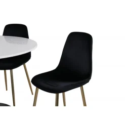 Razzia Rundt Spisebordssæt - Sort, Messing og Hvid