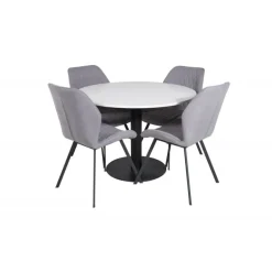 Razzia Rundt Spisebordssæt - Sort Grå og Hvid