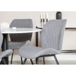 Razzia Rundt Spisebordssæt - Sort Grå og Hvid