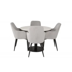 Razzia Rundt Spisebordssæt - Sort Grå og Hvid