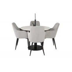 Razzia Rundt Spisebordssæt - Sort Grå og Hvid