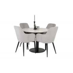 Razzia Rundt Spisebordssæt - Sort Grå og Hvid