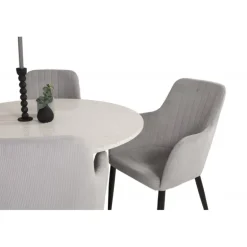 Razzia Rundt Spisebordssæt - Sort Grå og Hvid