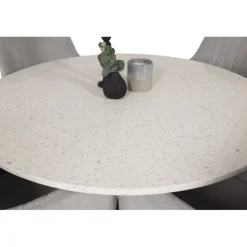 Razzia Rundt Spisebordssæt - Sort Grå og Hvid