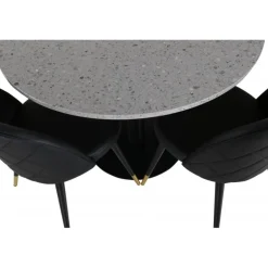 Razzia Rundt Spisebordssæt - Sort, Messing Grå