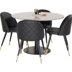 Razzia Rundt Spisebordssæt - Sort, Messing Grå