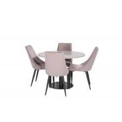 Razzia Rundt Spisebordssæt - Sort, Grå og Pink