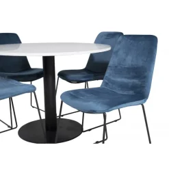 Razzia Rundt Spisebordssæt - Sort, Blå og Hvid