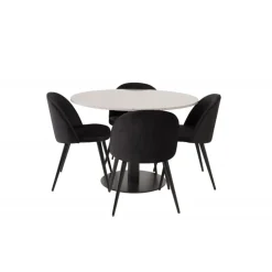 Razzia Rundt Spisebordssæt - Sort og Grå