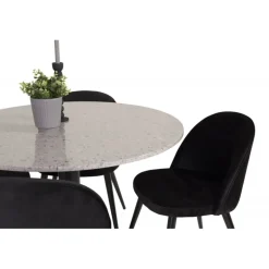 Razzia Rundt Spisebordssæt - Sort og Grå