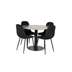 Razzia Rundt Spisebordssæt - Sort og Grå