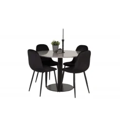 Razzia Rundt Spisebordssæt - Sort og Grå