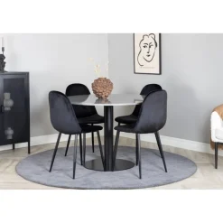 Razzia Rundt Spisebordssæt - Sort og Grå